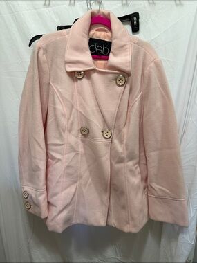 Deb Light Pink Double-Breasted Pea Coat